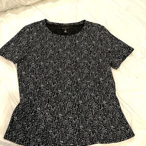 Black and white peplum top